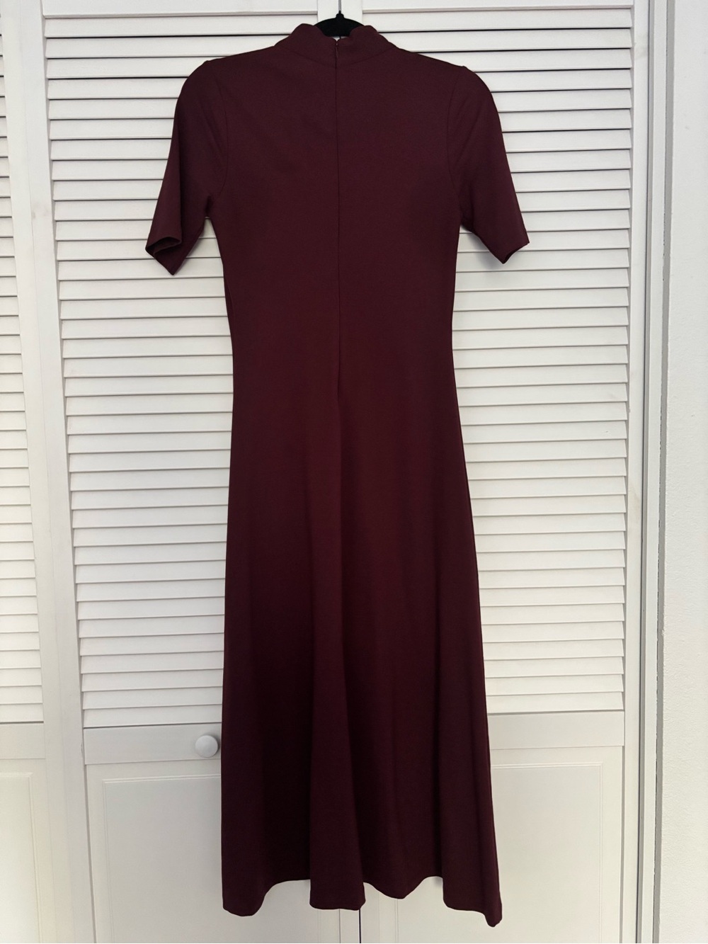 Nordstrom Burgundy Mock Neck Short Sleeve Maxi Dress Size S - Picture 4 of 6